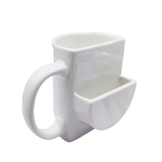 Tamamen Beyaz Seramik Bisküvi Kupa